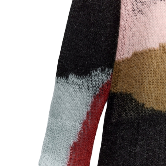Zara Colorblock open knit alpaca/wool sweater Size small - Picture 2 of 8